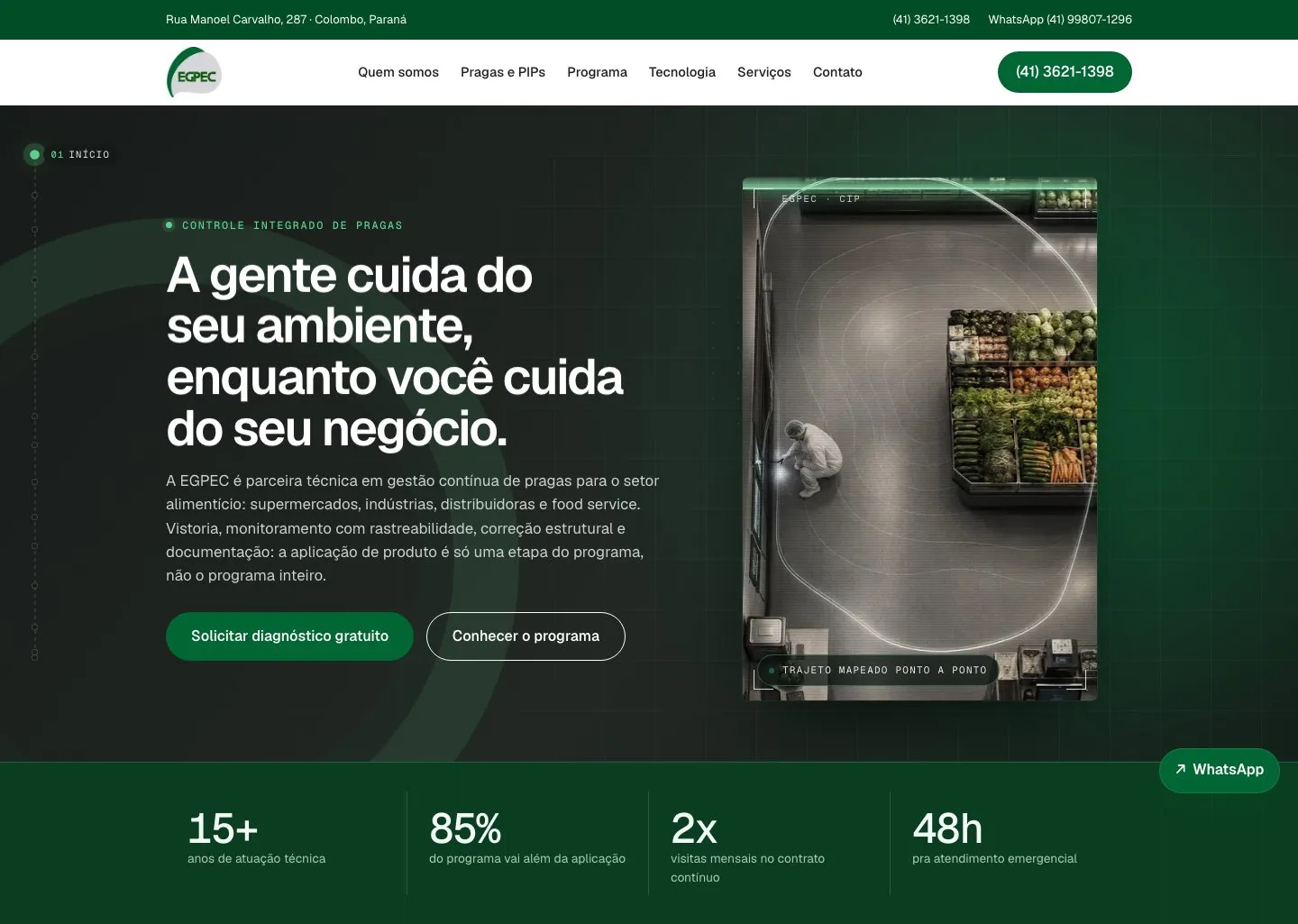 Site da EGPEC, controle integrado de pragas
