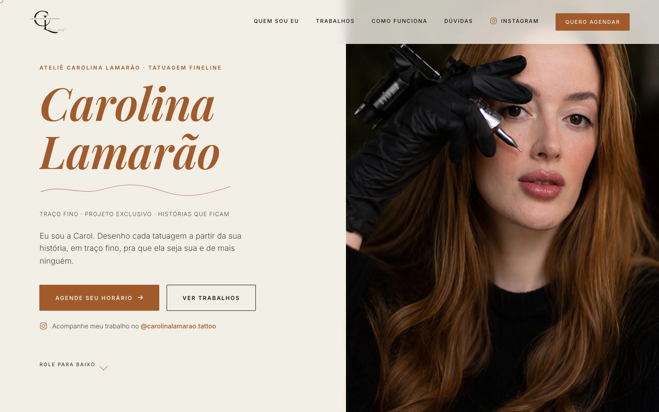 Site do Ateliê Carolina Lamarão